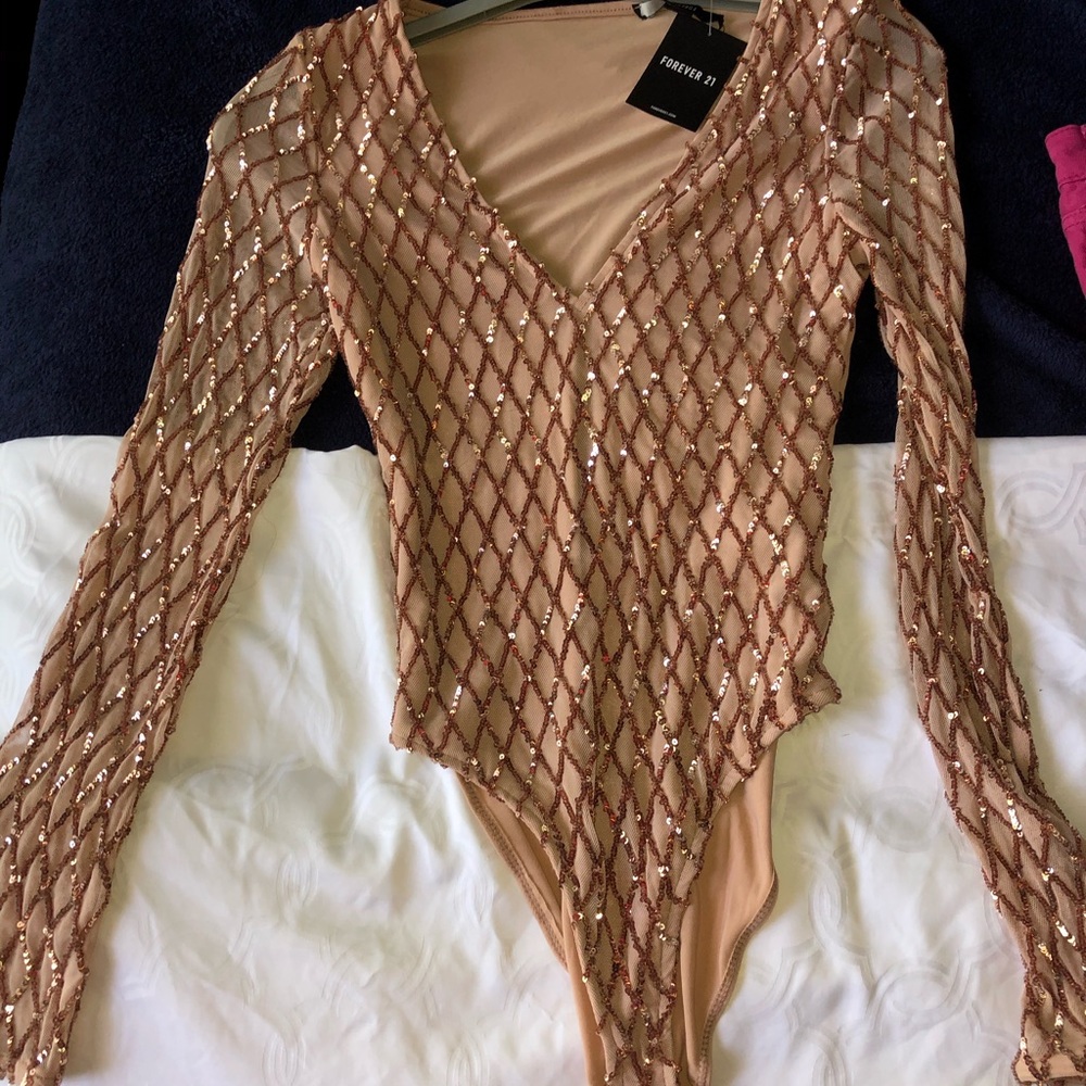 Gold embellished bodysuit